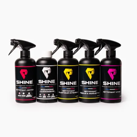 Pack découverte lavage auto Shine – Nettoyage complet intérieur extérieur